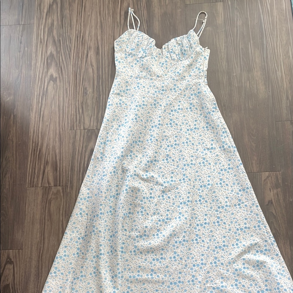 Princess Polly Blue and White Floral Maxi Dress